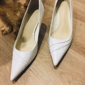 White kitten heels from Aldo